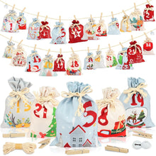 Adventskalender Stoff 24 Weihnachtskalender Kinder DIY Säckchen
