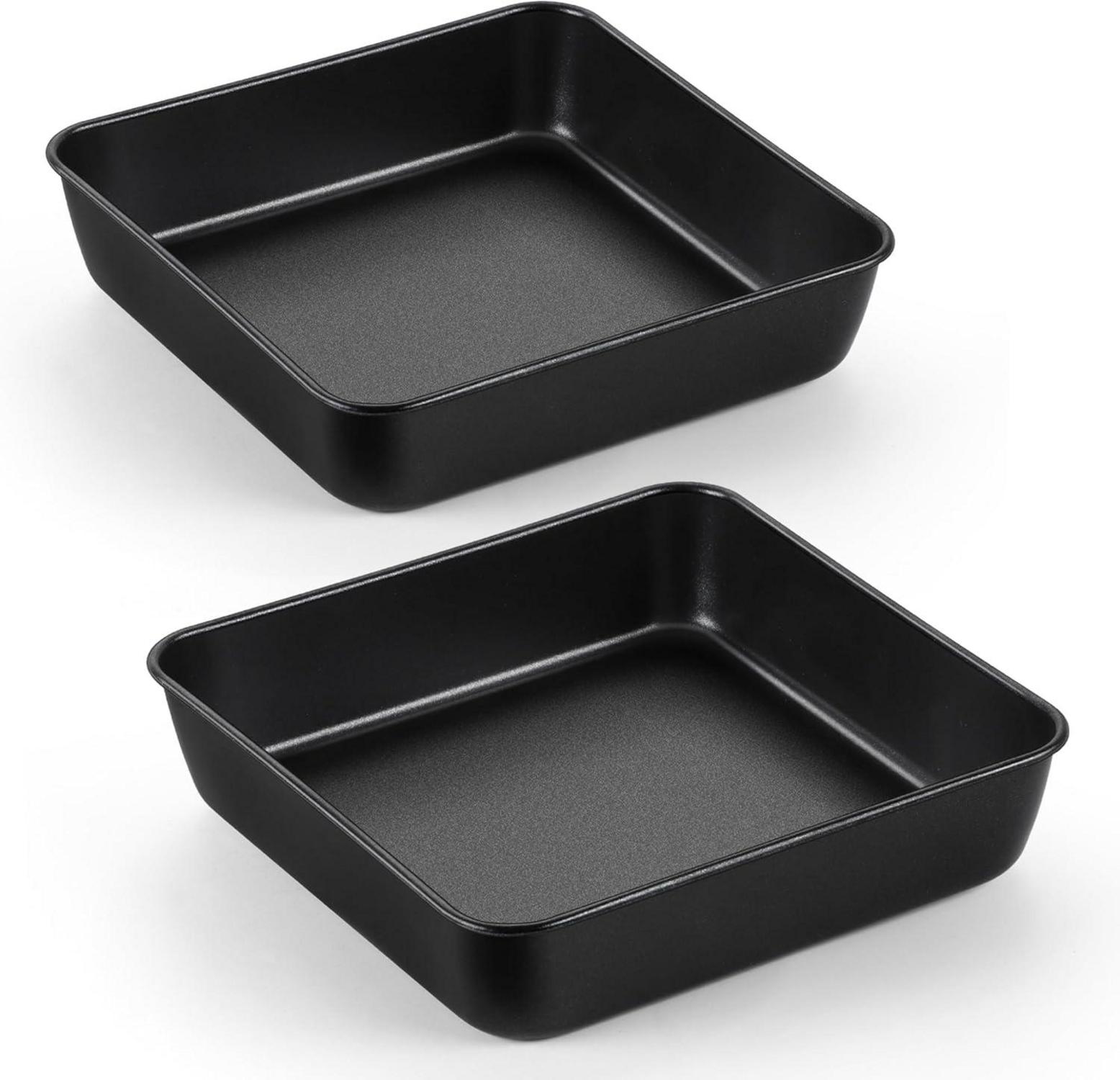Joyfair Quadratische Kuchenform 2er Set Edelstahl Backform Antihaft