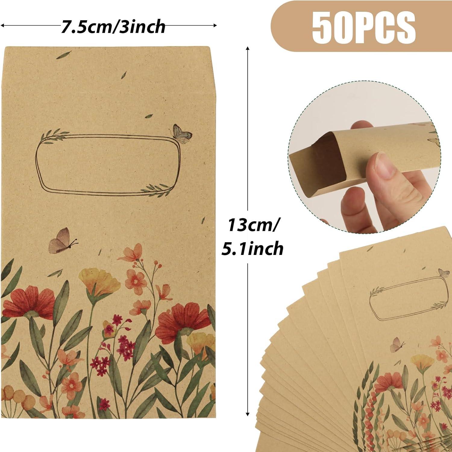 Samentütchen Kraftpapier Mini Geschenktüten 50 Stück