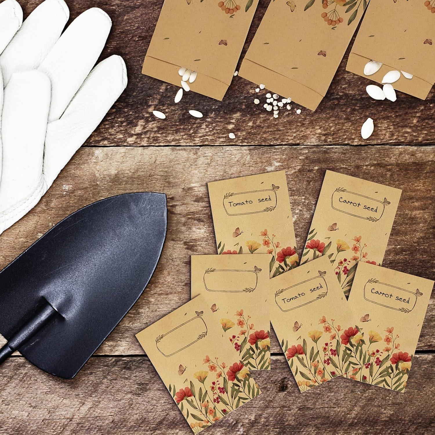 50x Mini Samentütchen Geschenktüten Kraftpapier Beschriften 7.5x11.5cm