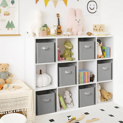 Aufbewahrungskörbe Stoff Grau 6er Set 26,7 x 26,7 x 28 cm - Kallax Regalboxen Faltboxen