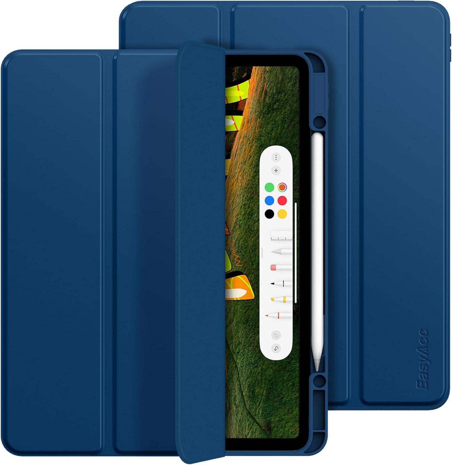 Hülle für iPad Pro 12.9 Zoll 6./5./4./3 Generation mit Stifthalter, Standfunktion - Meerblau