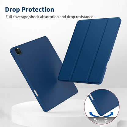 iPad Pro 12.9 Hülle Stifthalter TPU Standfunktion Blau