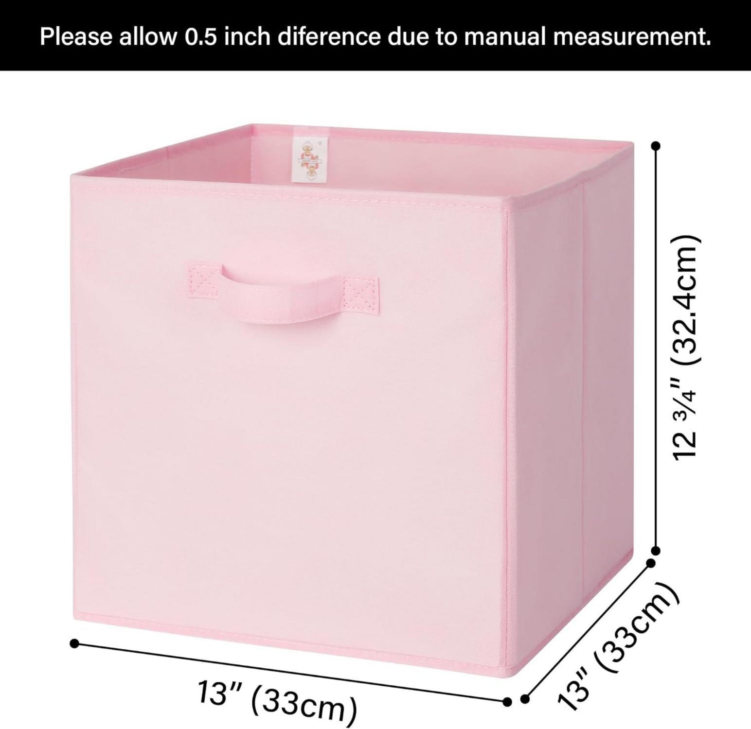6er Set Aufbewahrungswürfel Stoff Kallax Regal 33x33x32 cm Rosa Organisieren