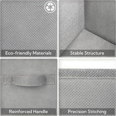Aufbewahrungswürfel Stoff Kallax Regal 6er Set 33 x 33 x 32,4 cm Grau Organisieren