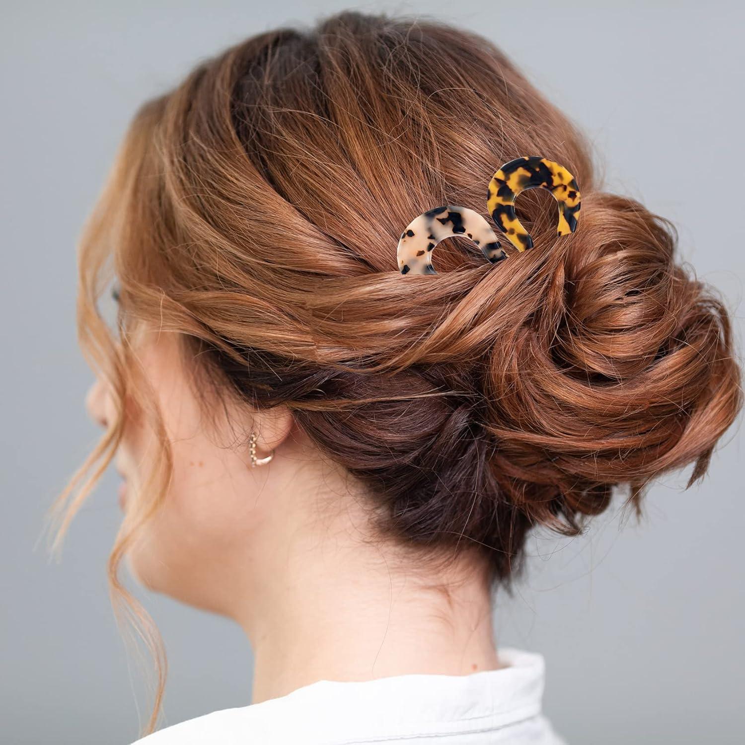 2er Set Französische U-Haarnadeln groß - Damen Haar