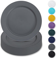 Graue Kunststoff Speiseteller Set 8 Stück 25cm für Picknick Camping