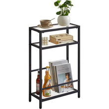 Schwarzer Glastisch mit Zeitschriftenhalter, 3