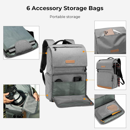 Fotografen Kamerarucksack 22L Große Kapazität Regenschutz Laptopfach