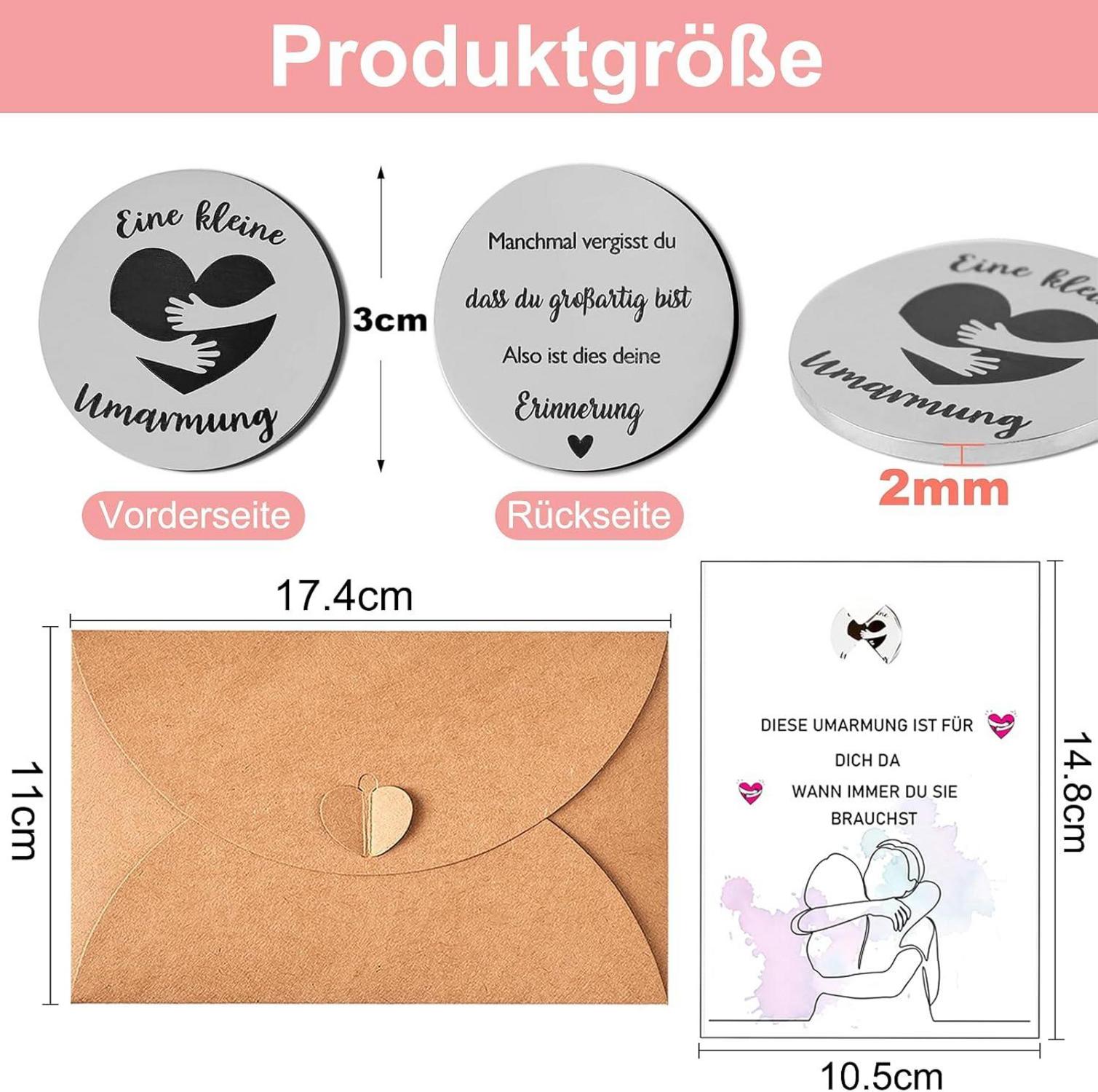 Glücksmünze Umarmung Mutmacher Geschenk Gute Besserung Token