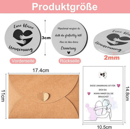Glücksmünze Umarmung Mutmacher Geschenk Gute Besserung Token