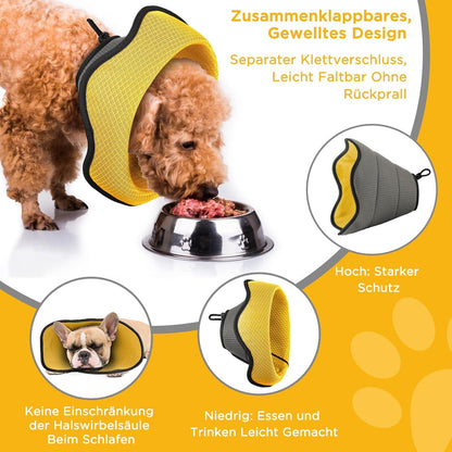 Hundehalskrause BONTHEE Weich Schutzkragen Hund Gelb L