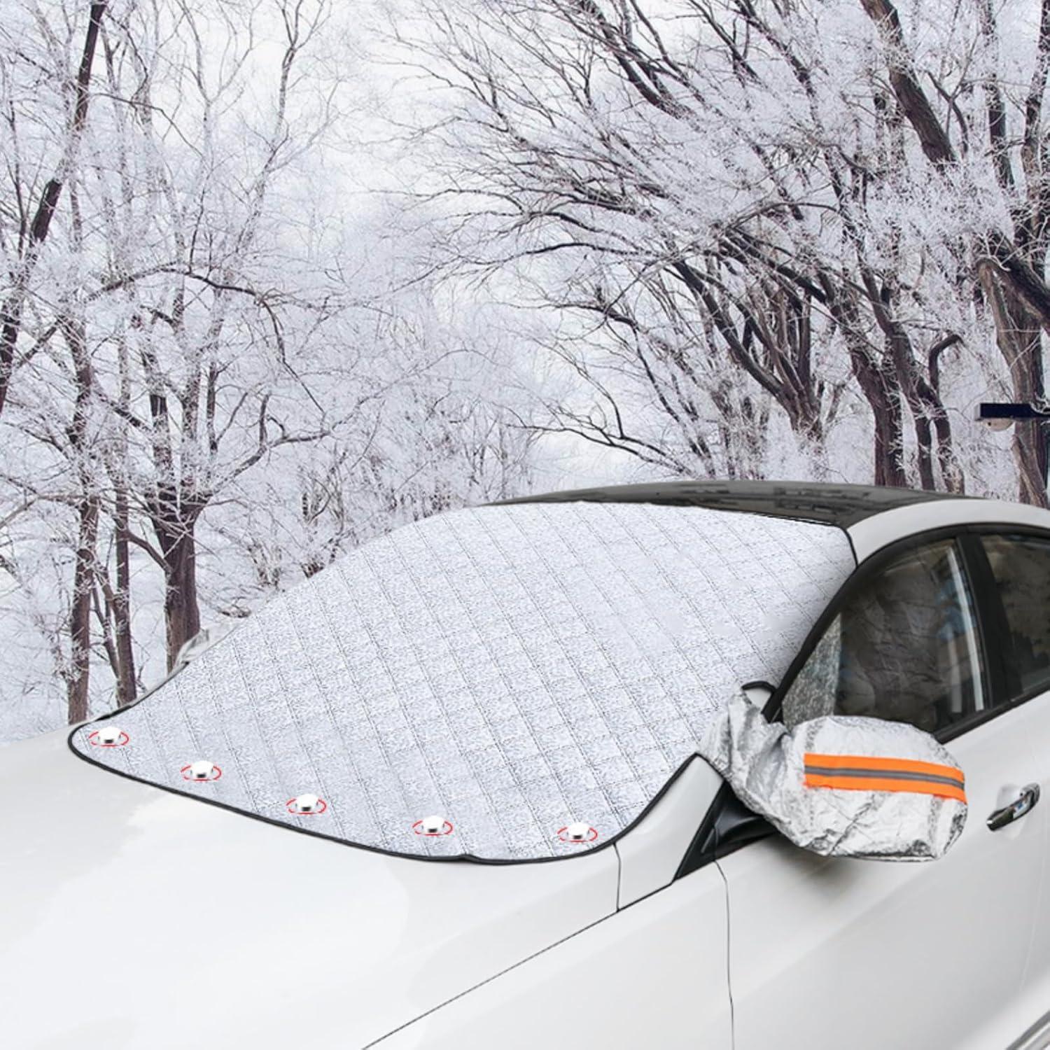 Windschutzscheibenabdeckung mit 5 Magneten gegen Sonne, Schnee, Frost
