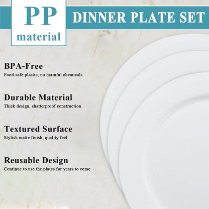 Kunststoff Teller Set 12 Stück 25cm Outdoor Camping Garten