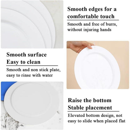 Kunststoff Teller Set 12 Stück 25cm Outdoor Camping Garten