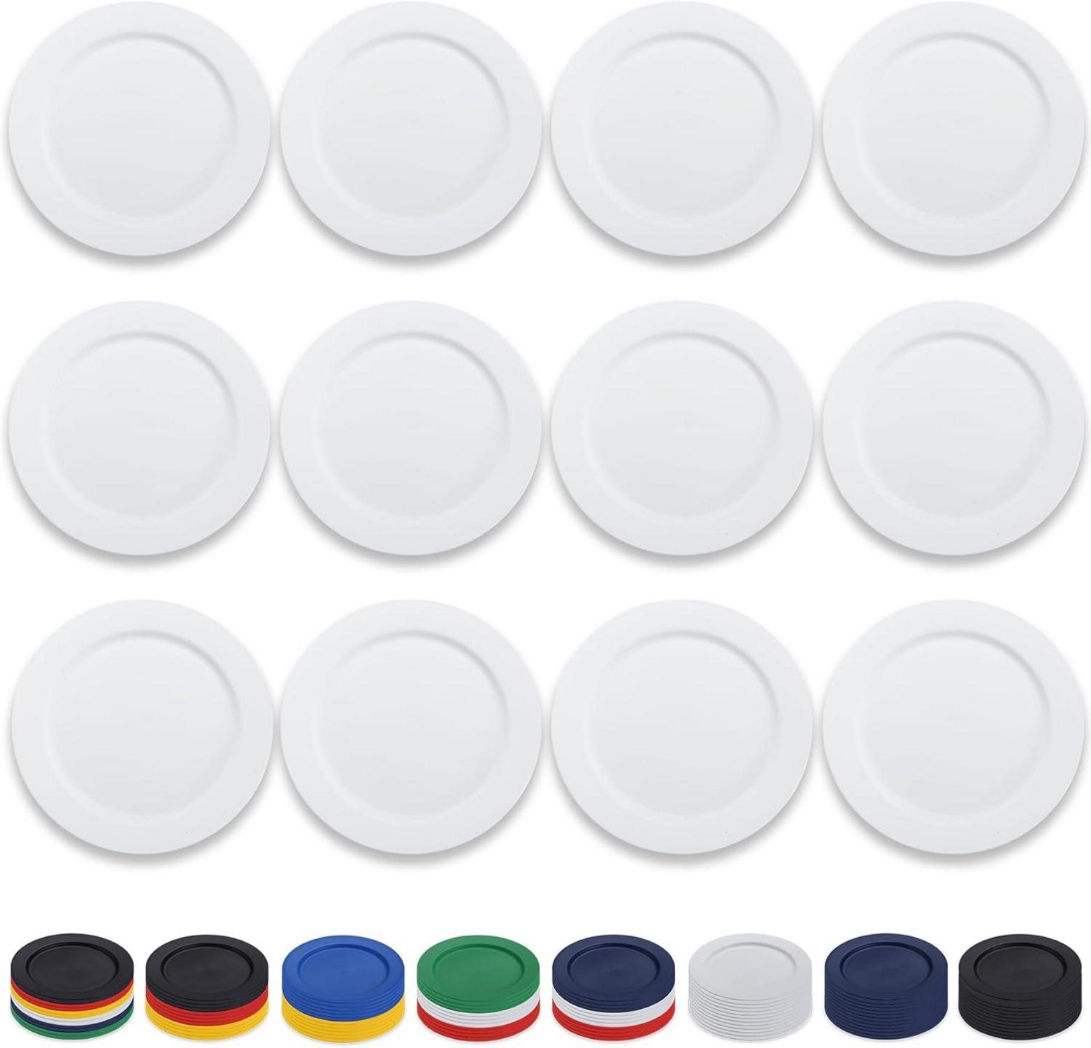 12-teiliges Kunststoffteller Set für Outdoor-Essen 25cm