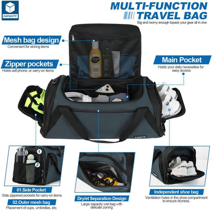 Sport- und Reisetasche mit Schuh- und Nassfach 43L