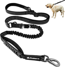 Hundeleine Reflektierend Verstellbar Sicherheitsgurt Schwarz