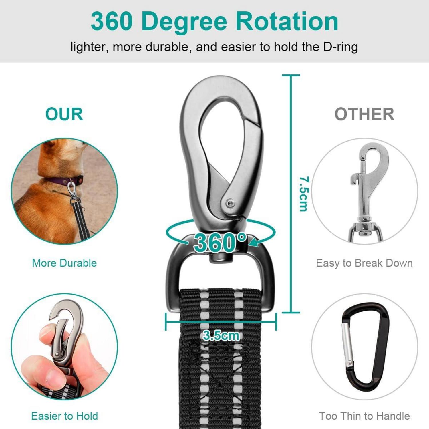 Hundeleine Reflektierend Verstellbar Sicherheitsgurt Schwarz
