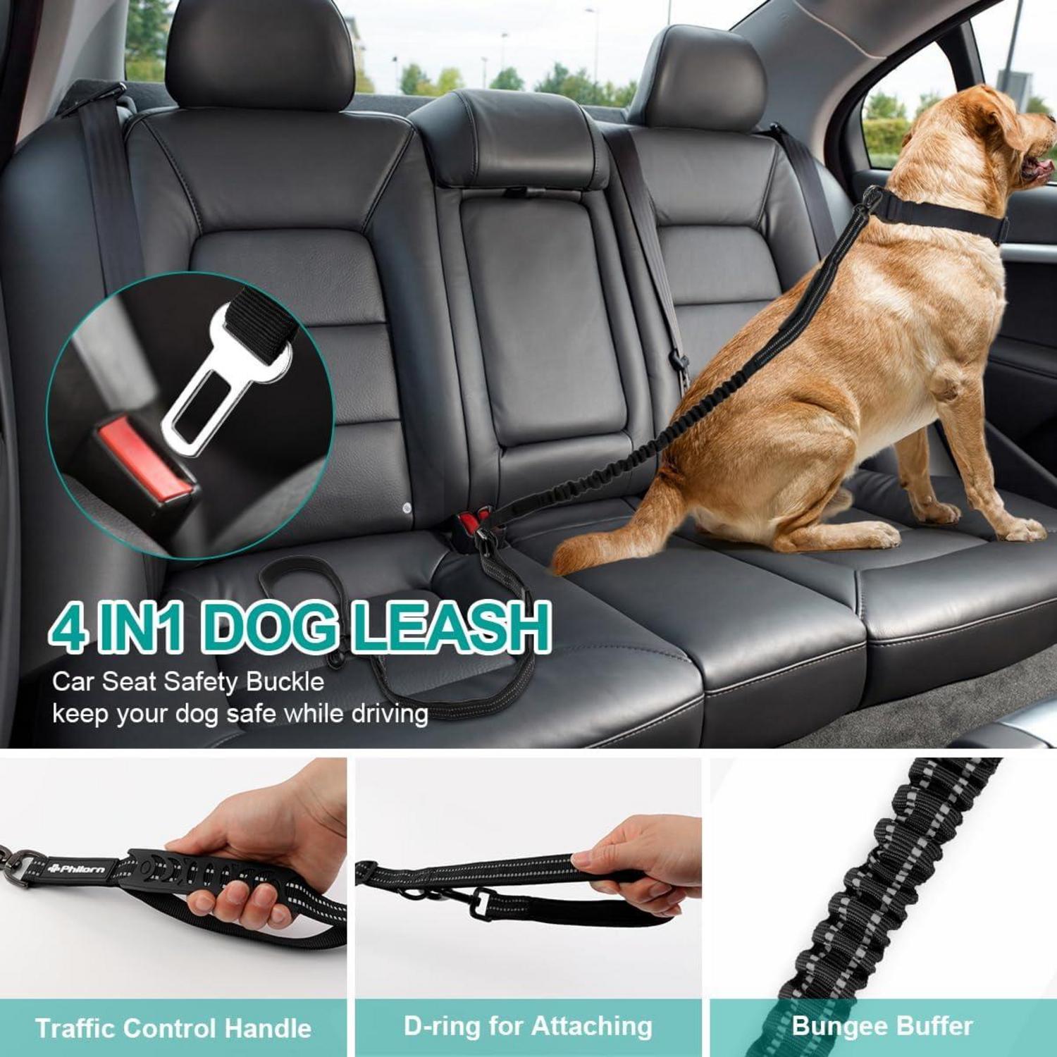 Philorn Hundeleine für große Hunde mit reflektierendem Sicherheitsgurt & gepolstertem Griff