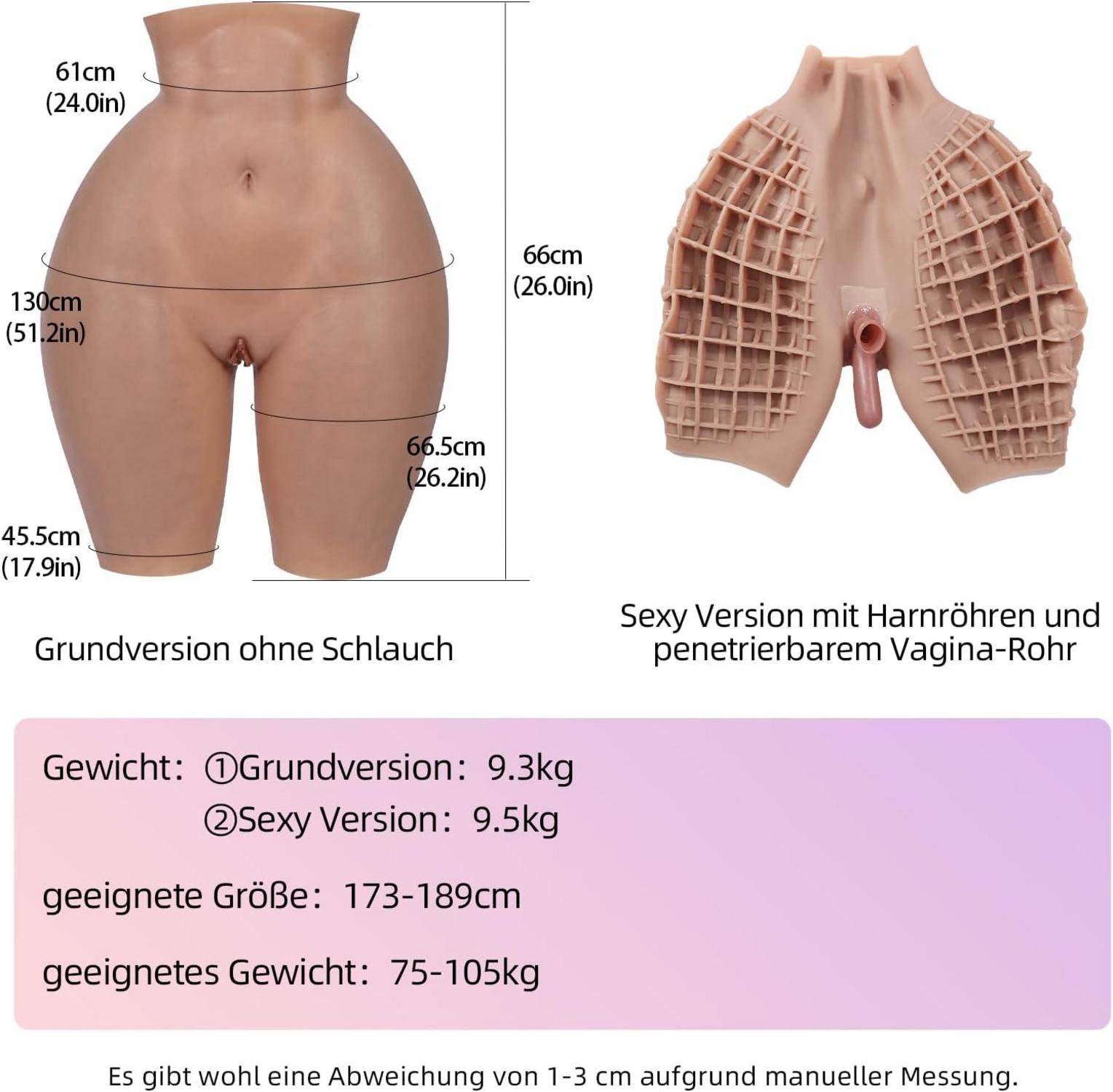 ROANYER Silikon Hüfte Vergrößerung gefälschte Vagina Hose Transgender L