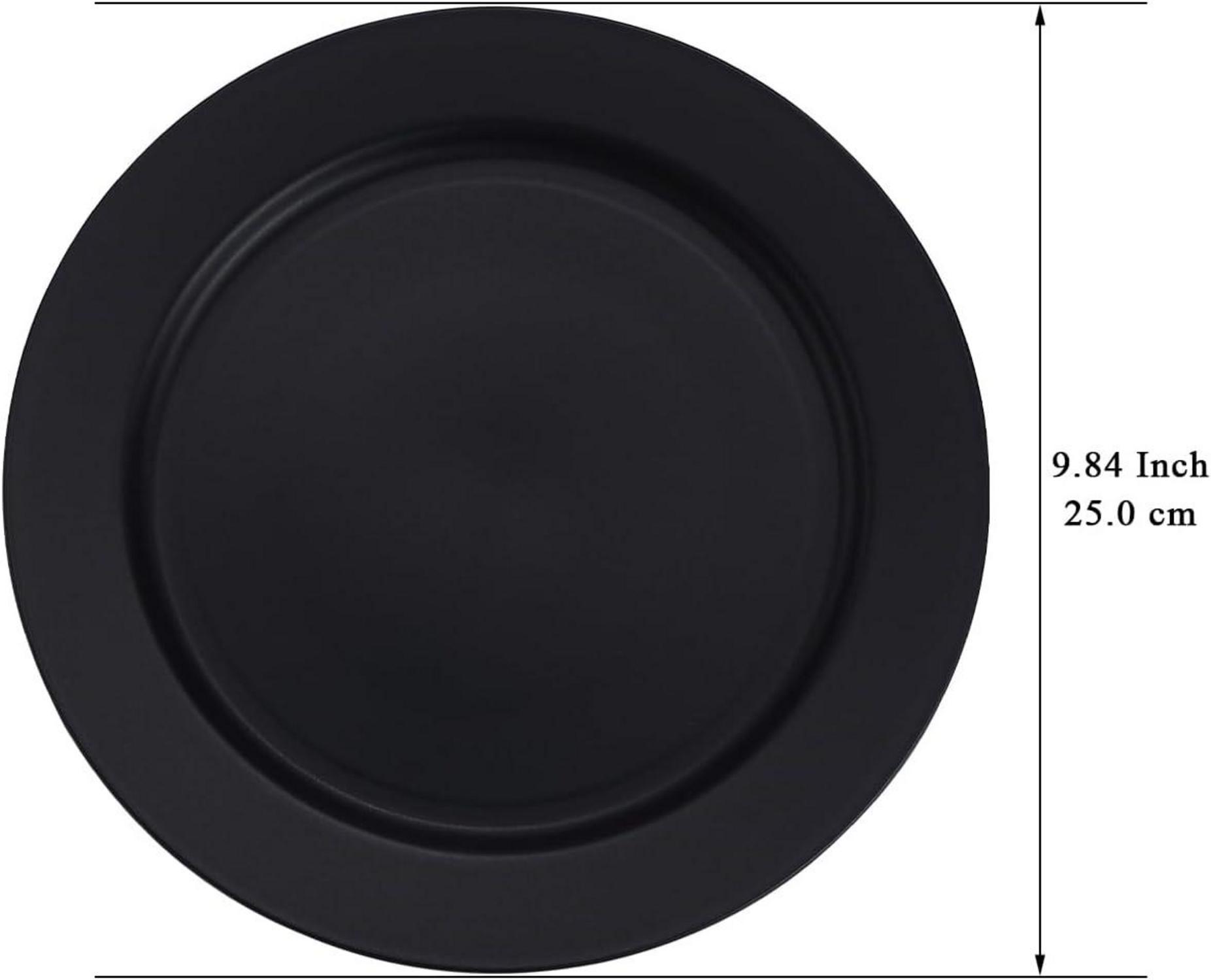 Berglander Schwarze Kunststoff Teller Set 12 Stück 25cm für