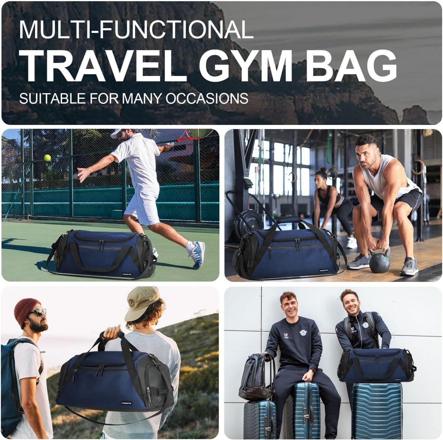 Sporttasche und Reisetasche mit Schuh- und Nassfach wasserdicht Navy