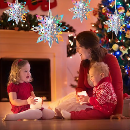 24x EKKONG 3D Schneeflocken Weihnachtsdeko Winter Hängend DIY