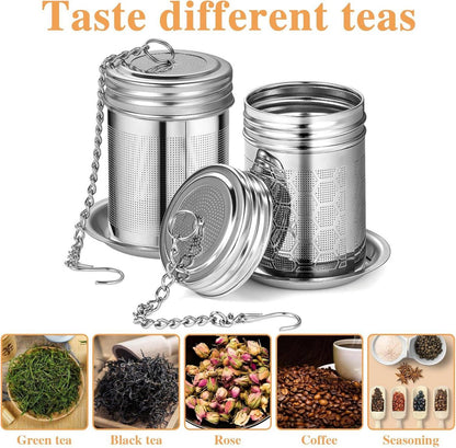 Teesieb Edelstahl Tea Infuser Teeei Tea Sieb mit Deckel 2er Set