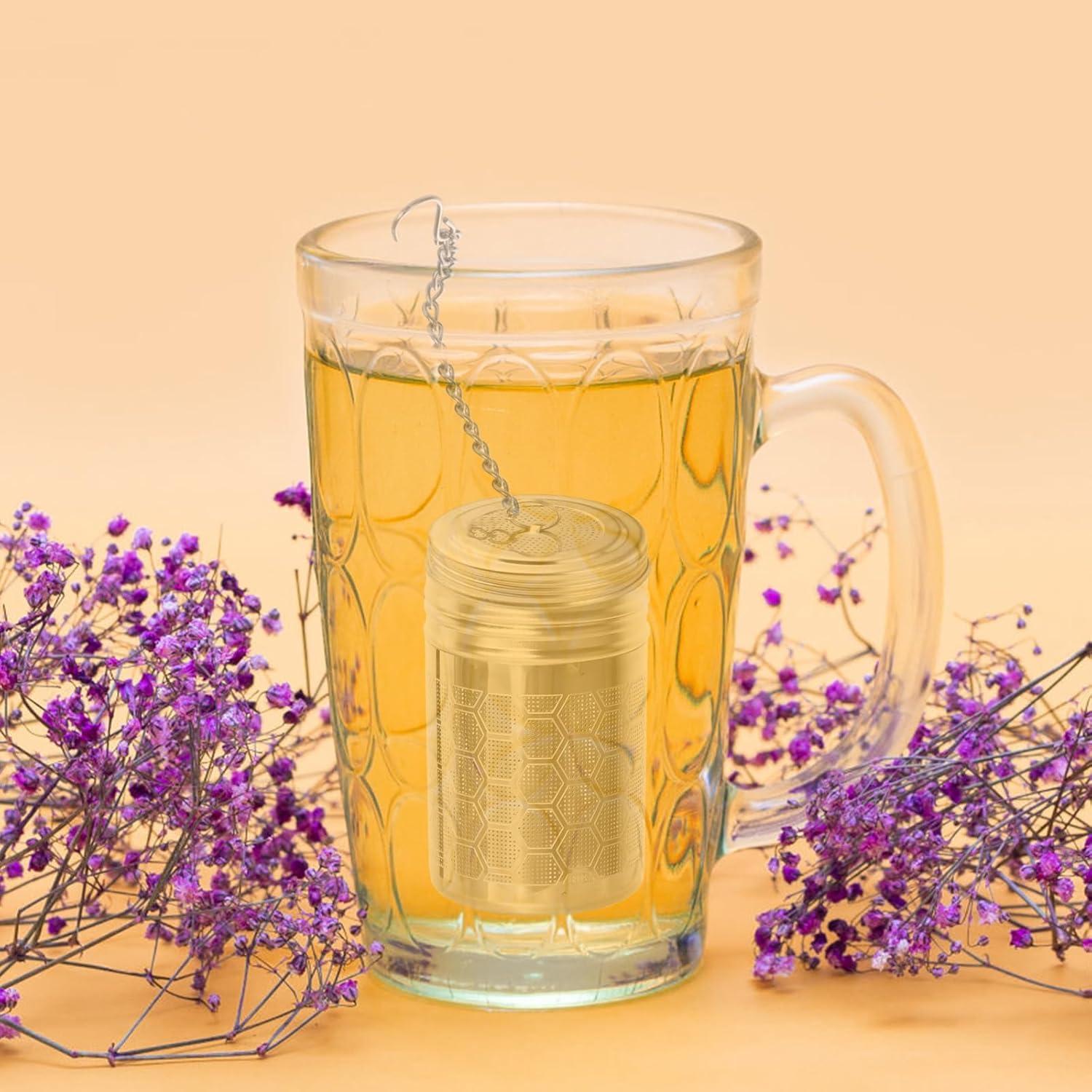 2 Teesiebe Edelstahl Tea Infuser Tee Sieb für Losen Tee mit Deckel Auffangschale