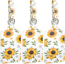 Kofferanhänger 3 Stück Schutz Privatsphäre Sonnenblume PU Leder