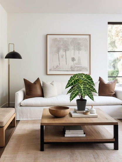 Kunstpflanze Calathea Alocasia Sanderiana Deko Echt Blickfang 43cm