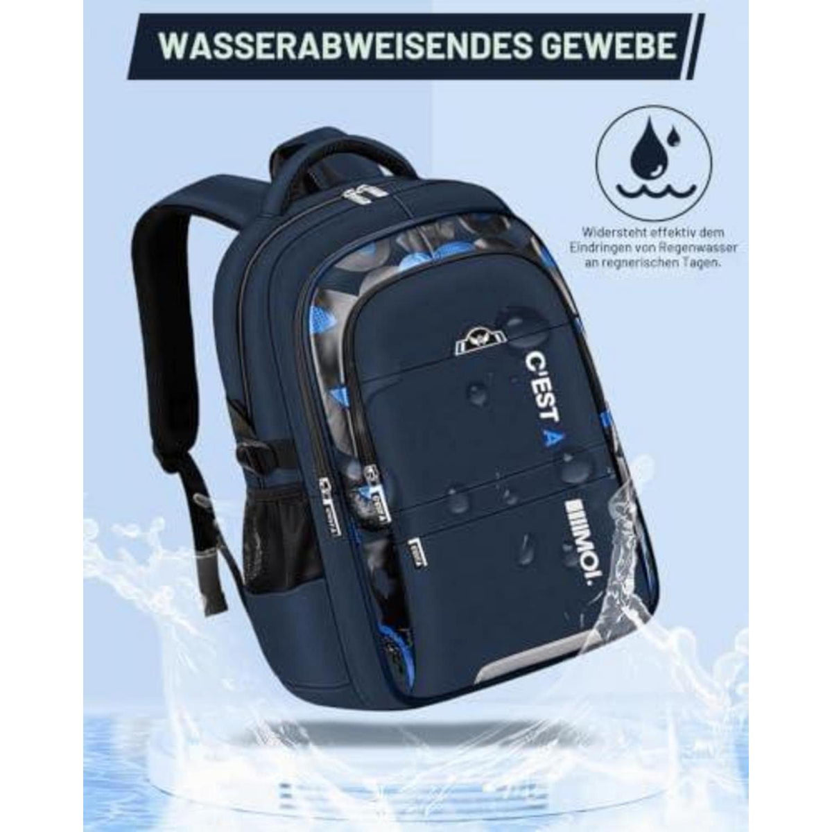 Schulrucksack Junge – Wasserdicht & Ergonomisch (Blau)