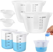 6-teiliges Silikon Messbecher Set 500ml 250ml 100ml 10ml Transparent