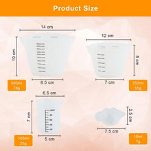 Silikon Messbecher Set 6-teilig 500ml 250ml 100ml 10ml Clear