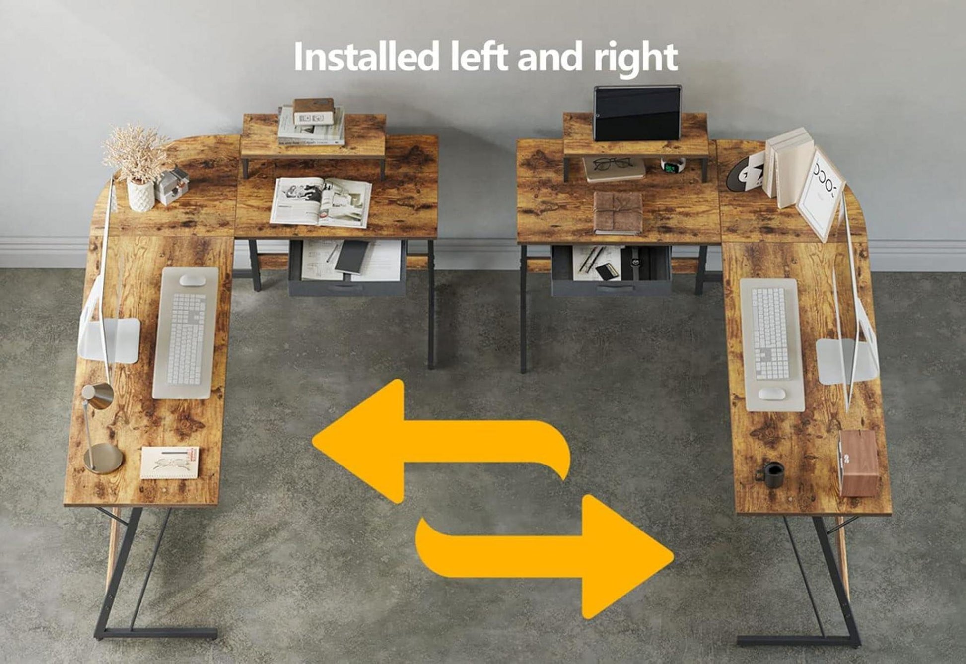 Eckschreibtisch Studie 170x120 cm Stabil L-Form Büro Computertisch Silent