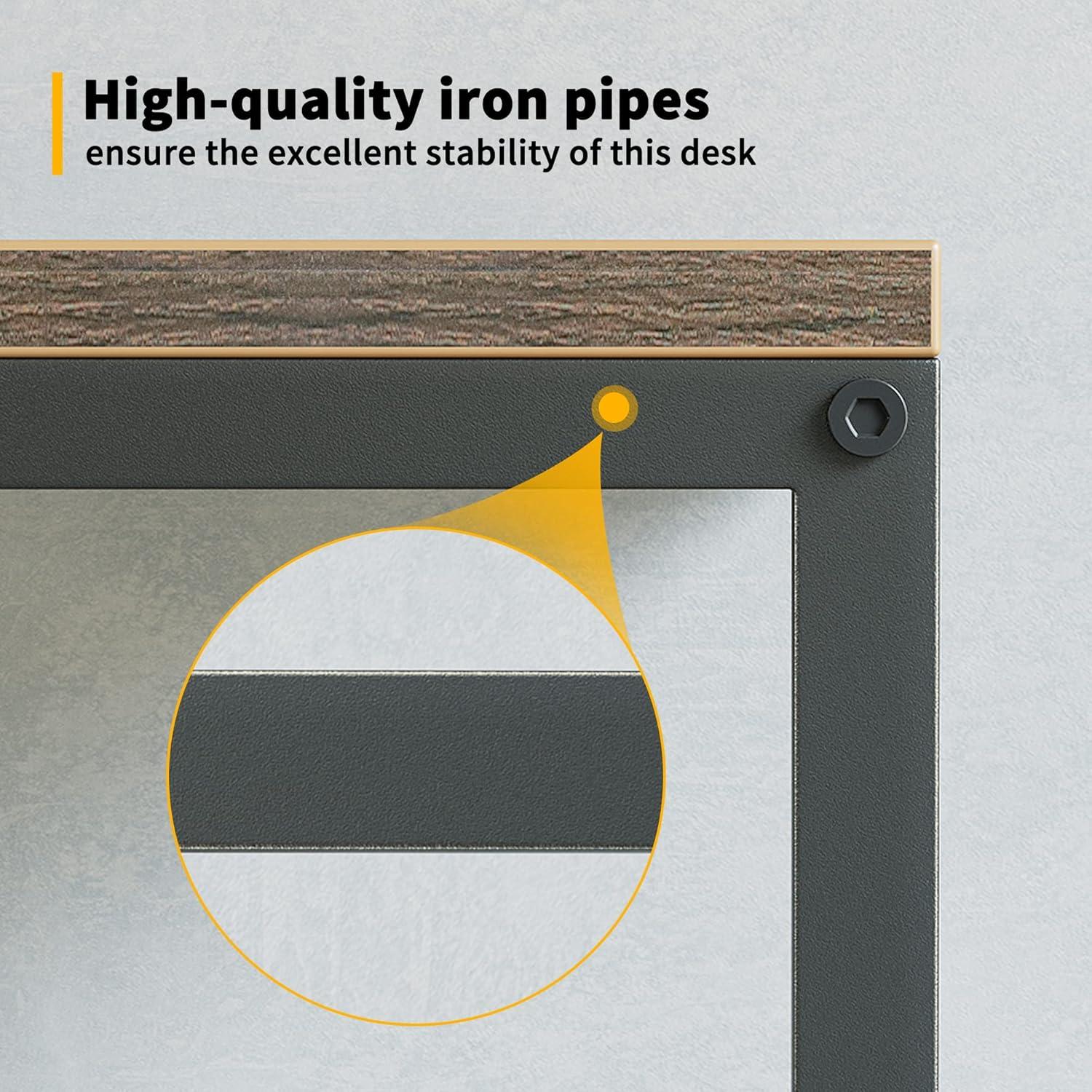 Eckschreibtisch Studie 170x120 cm L-Form Braun Monitorständer Schubladen