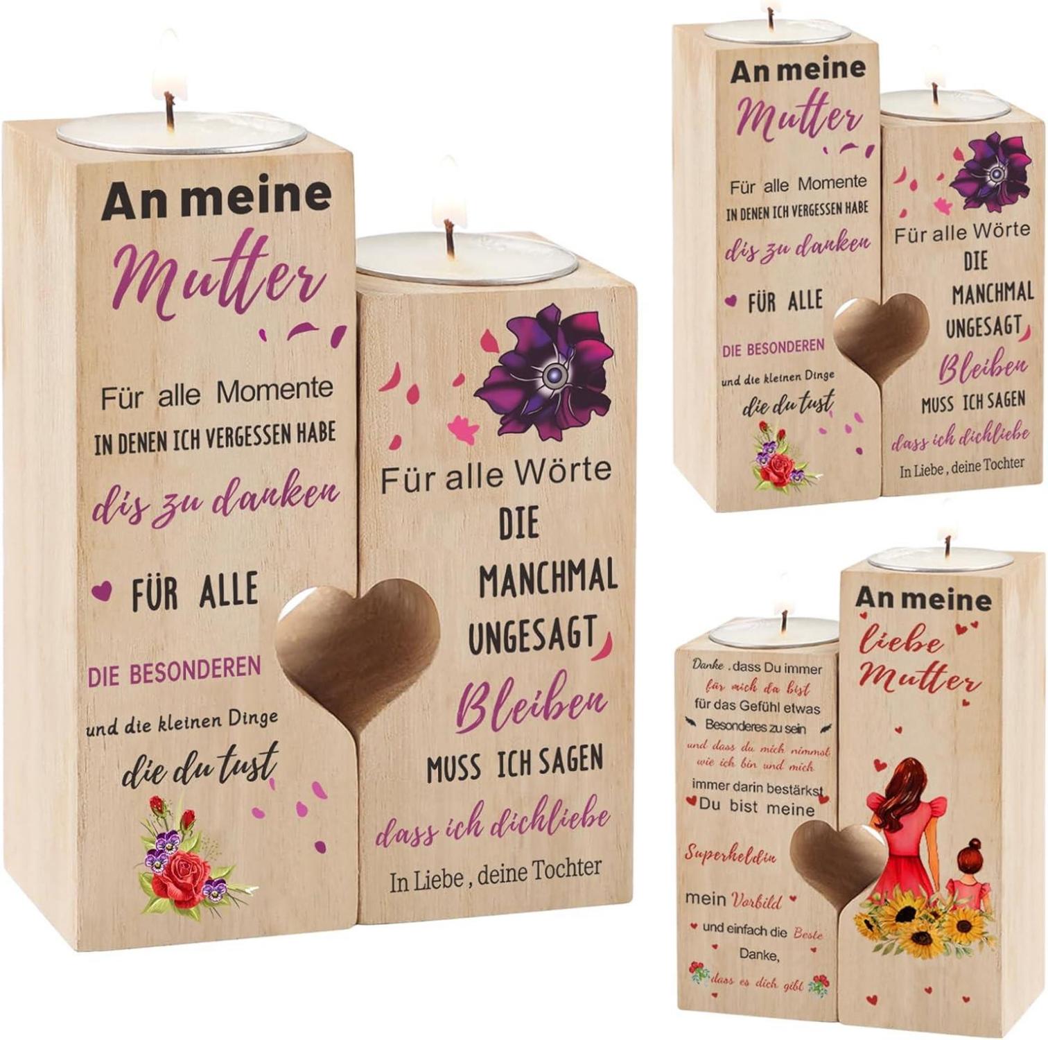 Kerzenhalter Set Mutter Tochter Geschenk Weihnachten Geburtstag