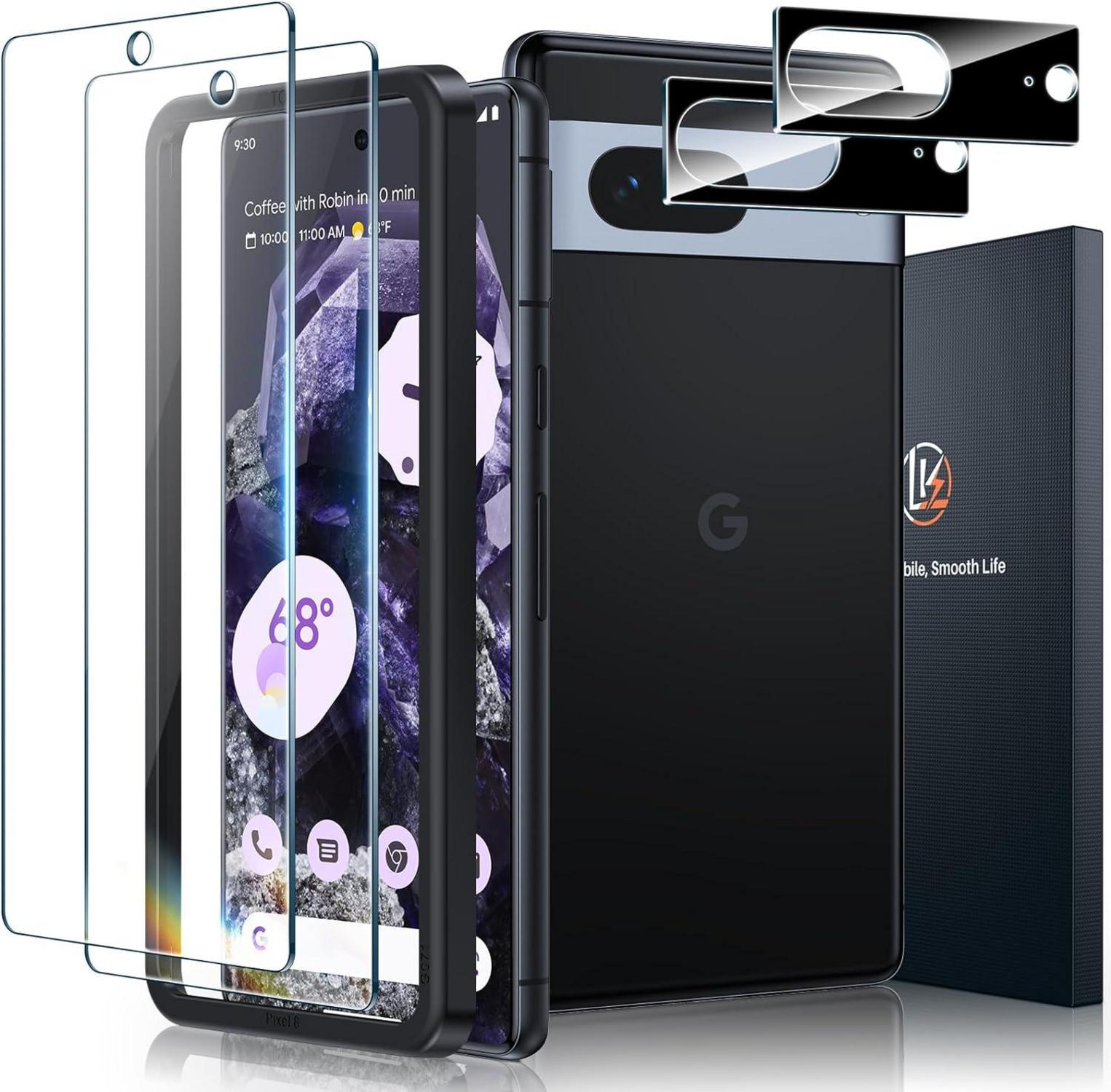 Panzer Schutz Glas für Google Pixel 8, 4-teiliges Set