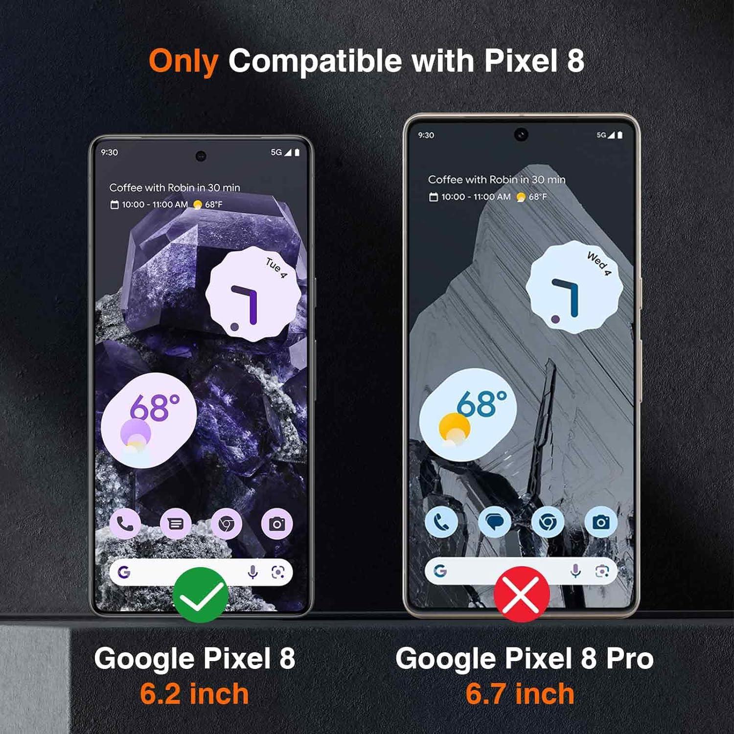 LK Panzer Schutzglas Google Pixel 8 2x Folie + 2x