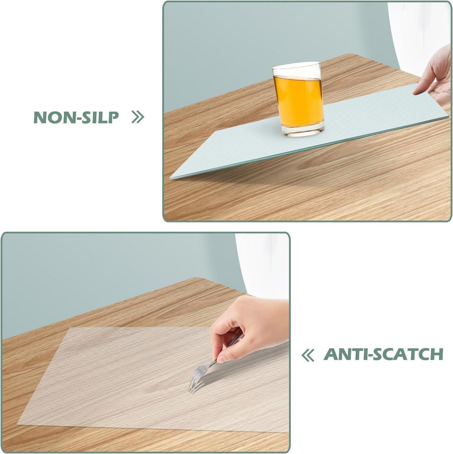 Origuuds Schubladenmatte Eva-Material Wasserdicht Antirutsch Kühlschrankauskleidung 30cm x 150cm Transparent