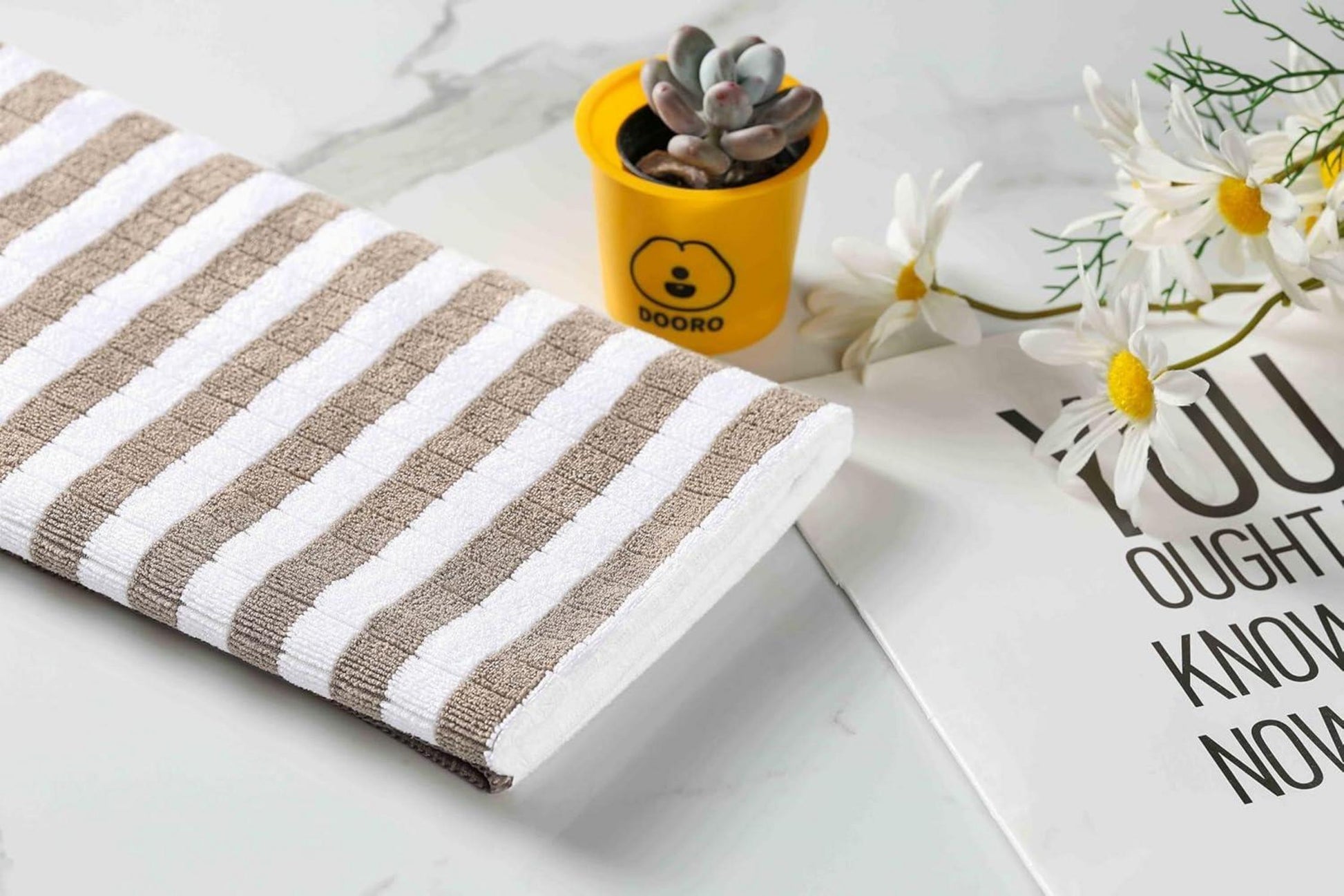 8er-Set Microfaser Geschirrtücher 65x45cm Khaki