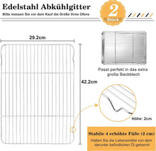 Edelstahl Abkühlgitter Set 2er 42 x 29,2 cm Backgitter