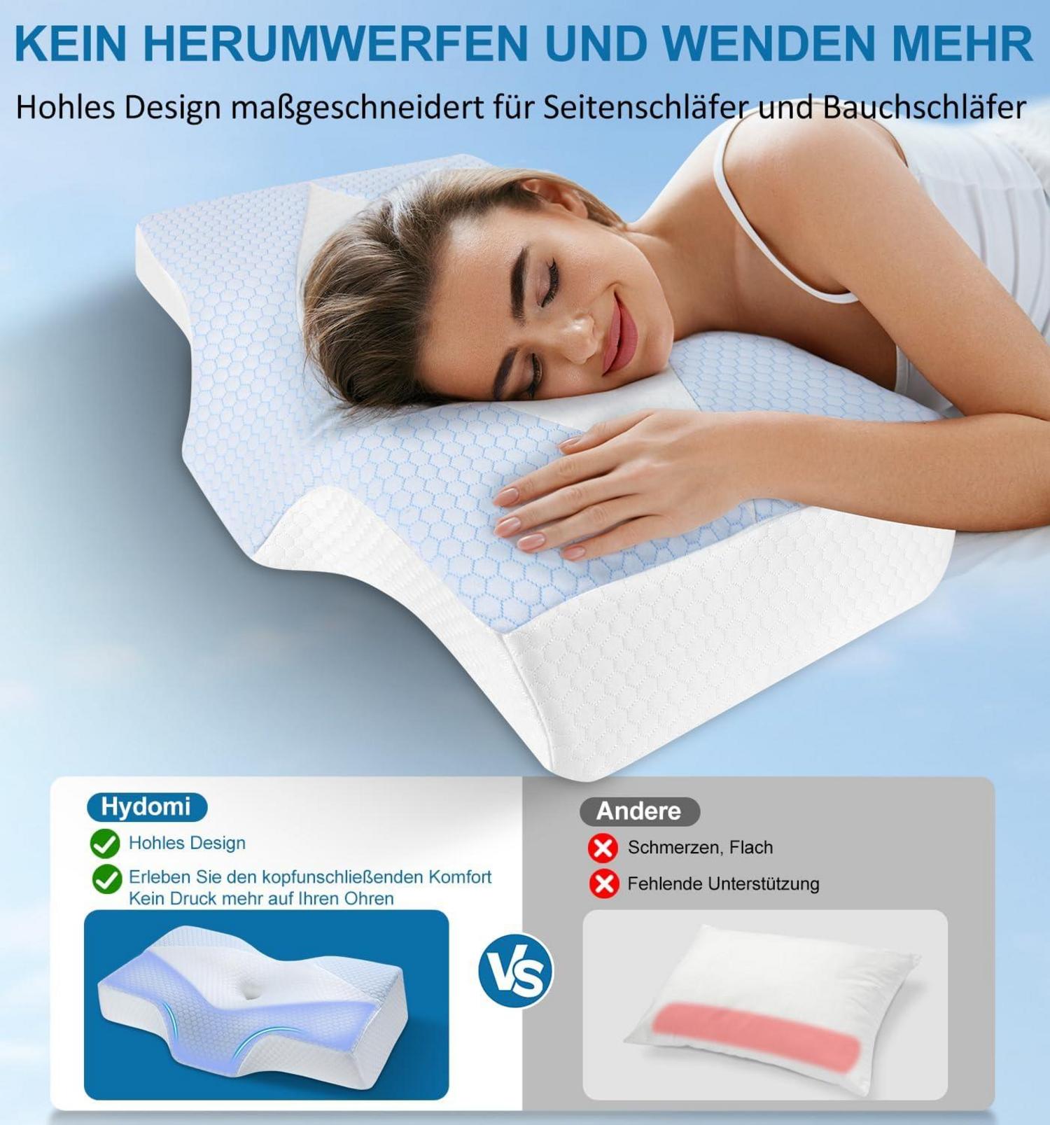 Memory Foam Orthopädisches Nackenkissen mit kühlendem Bezug