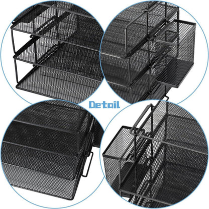 Briefablage 4-Fach Schreibtisch Organizer Metall Mesh stapelbar