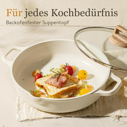 CAROTE 7-Teilig Topfsets Pfannenset Induktion Antihaft 5-Lagig