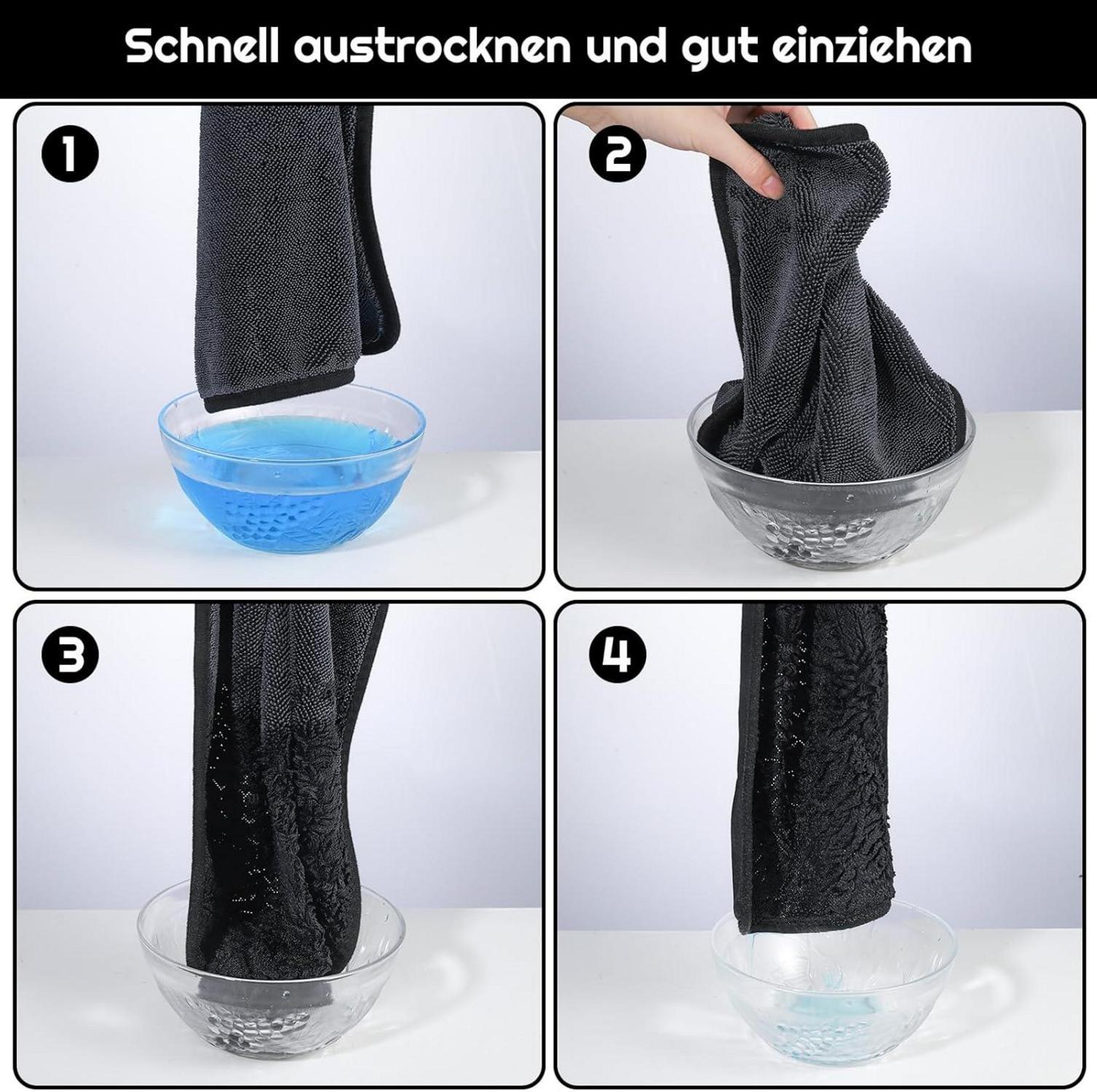 3er Set Fast Dry Trockentücher XXL 40x60cm für Auto & Haushalt