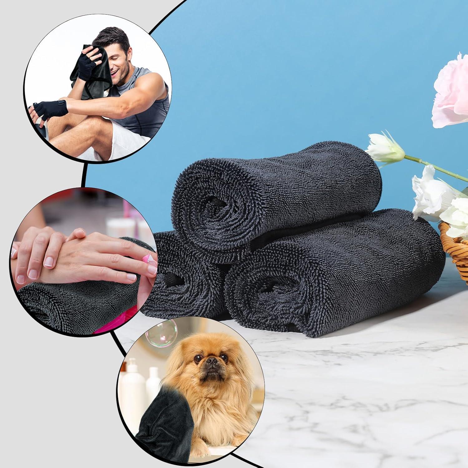 3er Set Shiny Bath Trockentuch 40x60cm Extra Absorbent Mikrofasertücher