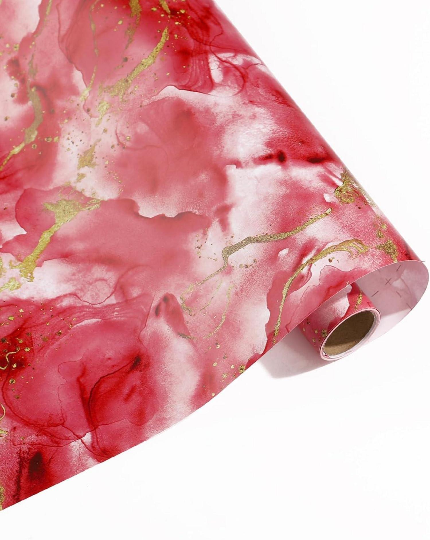 Geschenkpapier Set 3 Rollen Rotes Mädchen Geburtstag Hochzeit Muster