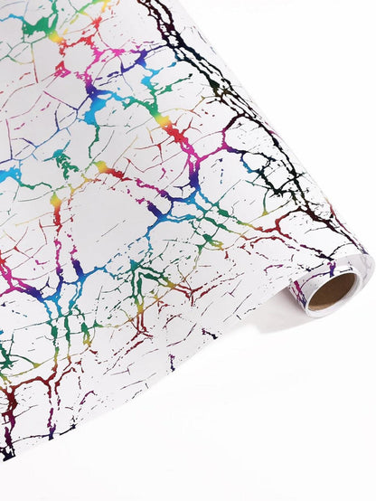 Buntes Geschenkpapier Set 3 Rollen Design Welle Marmor Happy Birthday
